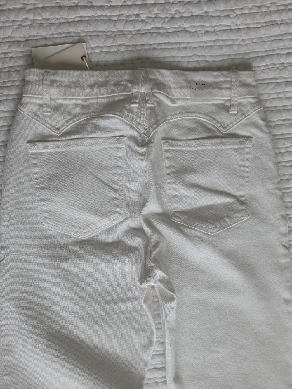 Good American Good Classic Slim Bootcut Jeans White NWT Size 8/29 High Rise Flar - Picture 7 of 12